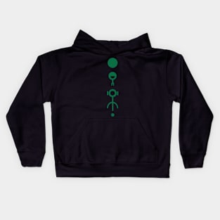 Green crop circles Kids Hoodie